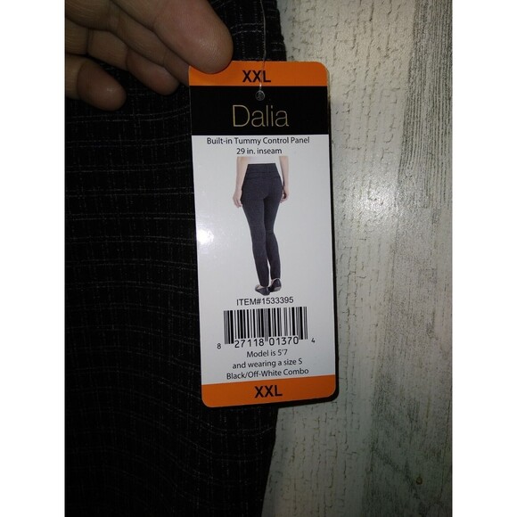 DALIA Pants Black Check Narrow Leg Sits at Waist Inseam 29 in Size XXL - Picture 9 of 11